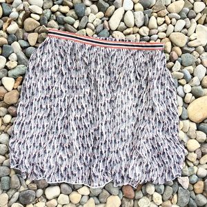 G. H. Bass Navy Blue & Orange Giraffe Skirt